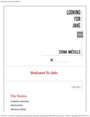 Looking for Jake | China Miéville
